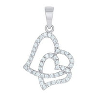 Sterling silver Ženska amb kubični cirkonij imitacija dijamant ljubav srce šarm privjesak ogrlica nakit pokloni