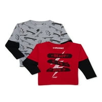 Tony Hawk Boys grafičke majice s dugim rukavima, 2-pak, veličine 4-16