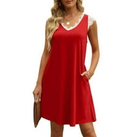 Modne haljine za žene večernje haljine majice ležerna labava Maksi cvjetna boemska haljina crvena 2 inča