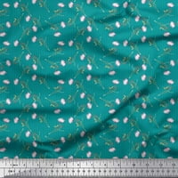 Prugasta tkanina od Rajonskog šifona, s printom lišća i Ranunculusa za košulje široke dvorišta