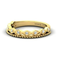 14K žuti zlatni krunski prsten, pravi dijamantni mladenkini prsten, jedinstveni zlatni prijedlog