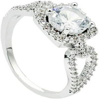 Zaručnici Ljubavi prstenovi vjenčani bendovi Luksuzne žene kubični cirkonia umetnuti kvadratni prsten prsta-Silverus