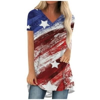Topovi s cvjetnim printom američke zastave za žene, Rasprodaja 4. srpnja, Ženska bluza, domoljubni Dan neovisnosti,