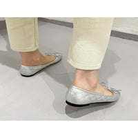Ženske neklizajuće ravne mokasine, lagane za hodanje u srebrnoj boji 5