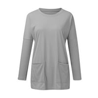 Ženska košulja bluza moda ljeto proljeće džemperi s okruglim vratom i dugim rukavima tunika Ženske casual casual