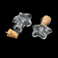 Staklena boca od plute, staklenke u obliku zvjezdanog srca, bočica s privjeskom za boce sa željama