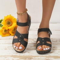 Uobičajene ženske sandale s debelim potplatom Plus veličine crne veličine 8,5
