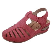 Ženske ravne sandale-Ležerne ljetne sandale s otvorenim prstima crvene