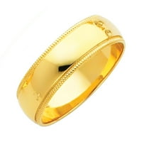 ; Muški masivni zaručnički prsten od žutog zlata od 14 karata s kupolom od migrene tradicionalne udobnosti, veličine