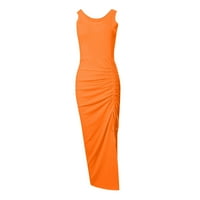Ženske haljine Rasprodaja modna ljetna haljina s koricama bez rukava s narančastim printom u narančastoj boji