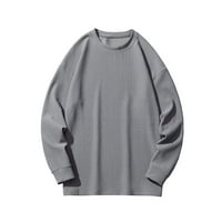 Predimenzionirana majica za muškarce za muškarce casual pulover s okruglim vratom dugih rukava majice u boji bluza
