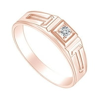 Muški zaručnički prstenovi od bijelog prirodnog dijamanta, veličina prstena od ružičastog zlata 14k-14
