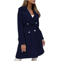 Kaputi za žene jesenski i zimski temperament vitka čvrsta boja vunena kaputa moda zimski kaputi i jakna