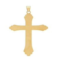 Fini nakit od 10k žutog zlata, veliki višeslojni križ s privjeskom u obliku križa u sredini