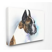 Stupell Industries Boxer Dog Pet Animal Aquecolor Slikanje platna zidna umjetnost od George Dyachenko
