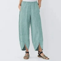 Miayilima casual hlače za žene solidne boje ležerne labave hlače ravne hlače bifurkirane široke džepne hlače hlače