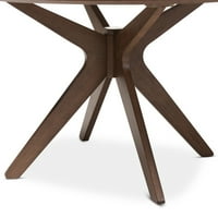 Moderni okrugli stol za blagovanje od oraha iz sredine stoljeća