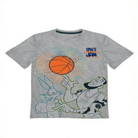 Space Jam Boys LeBron James Slam Dunk & Ball Spin Grafičke majice s 2 pakete, veličine 4-18