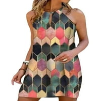 Niuer Summer Linijska haljina za trendovske žene labave cvjetne tiskane cami haljine koktela zabavna haljina Geometric