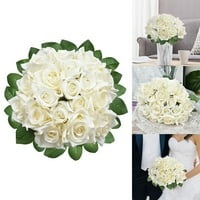 lažni cvjetni buket ruža lažne filigranske plastične umjetne bijele ruže za mladence vjenčani buket za dom, vrtne