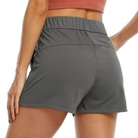 Ženske kratke hlače u boji, jednobojne, ženske, široke, labave, prozračne, na vezanje, za jogu, trčanje, fitness,