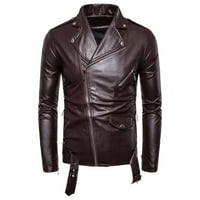 Motociklistička kožna jakna muška kožna jakna Britanska Muška kožna jakna u boji kave 14