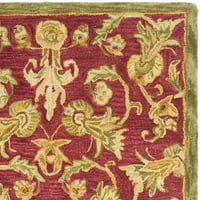 Cvjetni tepih od vune, Bordo kadulja, 2 '3 8'