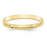 Muški jednostavni klasični zaručnički prsten od žutog zlata od 10 karata s ravnim potplatom, veličina prstena