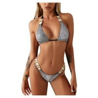 Yubnlvae gurnuti odjeću za plažu set kupaći kostim ženama Dijamantni kupaći kostim ukras podstavljene bikini kupaći