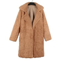 LoopsUn Ljetna ušteda odjeća za ženske kapute, ženske dame toplo fau krzneni kaput jakna zima čvrsta odvajanja