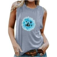 Ljetne ženske modne Ležerne Majice bez rukava s okruglim vratom s printom od 96 do 4872611
