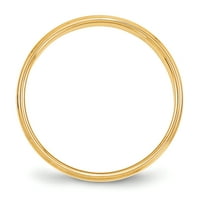 zaručnički prsten od 14k žutog zlata ravan je s stepenastim rubom, veličine 13. FLE040