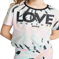 Justice Girls Grafički boxy majica s kratkim rukavima, veličine xs -xxl