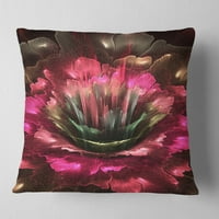 Designart savršeni fraktalni cvijet u jarko crvenoj - cvjetni jastuk za bacanje - 18x18
