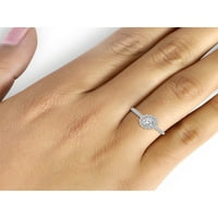 Dijamant 0. Prsten od bijelog kubičnog cirkonija od srebra od 1 karata za žene