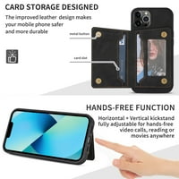Sanimore za iPhone Pro 6.1 PU kožna futrola RFID blokiranje, stražnji magnetski gumb Flip Wallet poklopac ugradnje