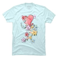 Ljubav proljeće muške svijetloplave grafičke majice - dizajn od ljudi 2xl