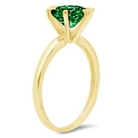 0,5CT okrugli rez zeleno simulirani smaragd 14K Izjava o graviranju žutog zlata zaručnički angažman vjenčanja