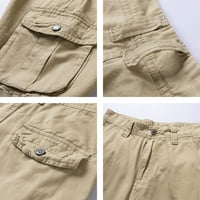Hanas muške hlače muške modne čvrste u boji džepne hlače pamučne kratke hlače kombinezon kratke hlače kaki 34