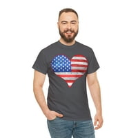Majica s uzorkom američke zastave u obliku srca, veličine od 5 inča