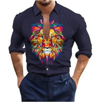 Modne muške majice s grafičkim printom, ležerna košulja, košulja dugih rukava, široke košulje, bluza