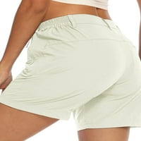 Ženske bermudske kratke hlače, jednobojne ljetne kratke hlače s elastičnim strukom, sportske kratke hlače za plažu