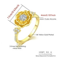 _ Ženski prstenovi za djevojčice 3. cvjetni cirkon mikro mreža Vintage izvrsni Cvjetni prstenovi za nakit pokloni