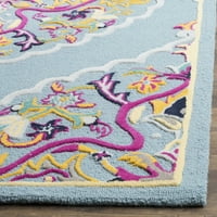 Cvjetni tepih od vune, svijetloplavi Multi, 3' 5'
