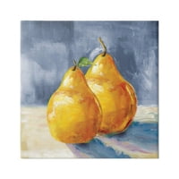 Stupell Industries Classic Yellow Pears Ukusno voće Still Life Slikanje galerija zamotana platna za tisak zidne