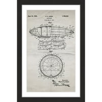Marmont Hill - zračni brod od starog papira Stevea Kinga, uokvirena slika, umjetnička gravura