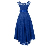 Ženske haljine od čipkastih čipkastih haljina, večernje haljine s običnim dizajnom, plave 4-inčne