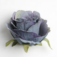 Vintage Europske svilene ruže, glave umjetnog cvijeća u plavo-sivoj boji