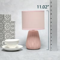 Jednostavan dizajn 11.02 Mini keramička stolna svjetiljka s pastelnim naglaskom i odgovarajućim svijetlo ružičastim
