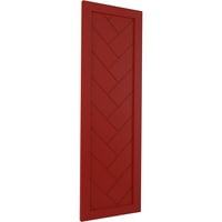 Ekena Millwork 15 W 80 H True Fit PVC s jednim panelom HARRINGBONE Moderni stil Fiksni nosač, vatra crvena